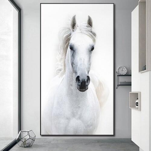 White Horse Canvas Paintings Animals Posters and Prints Modern Nordic Wall Art Pictures Cuadros for Living Room Decor