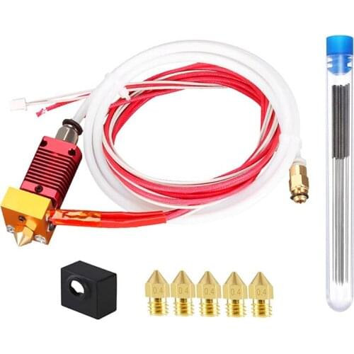 Assembled Hotend Kit for Ender 3/Ender 3 Pro/CR10 10S Extruder Kit 24V 40W with 1Pcs Silicon Cover, 5Pcs 0.4Mm Nozzles