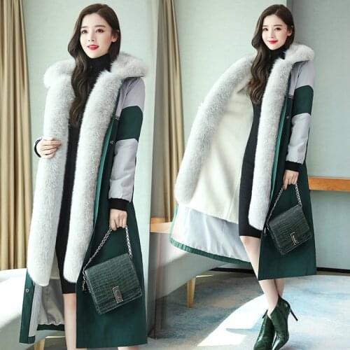 High Quality Winter Jacket Women Warm Faux Fur Coat Woman Parka Datchable Liner Coats and Jackets Female Doudoune Femme WPY1728