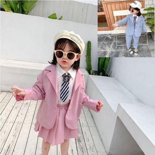 2019 Baby Girl Boy Fashion Clothing Set Jacket+Skirt/Pant 2pcs sets,Kids Children Spring Autumn Elegant Suits Clothes