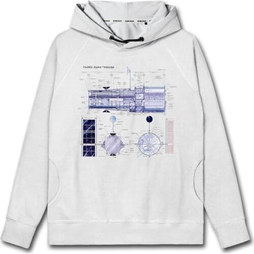 Astronomical space probe Hubble telescope parts line drawing mens hoodies hoodie top fashion sweatshirt winter autumn clothes