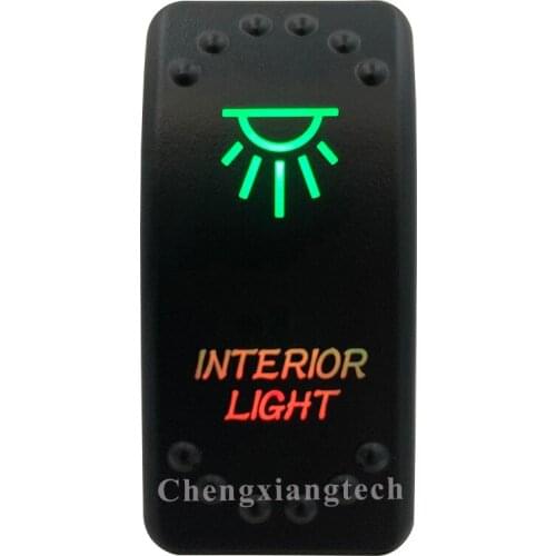 12v 24v, On Off, Up Green & Down Red Led Backlit -Interior Light- Laser Rocker Switch for Car Boat Truck Bus Push Switch