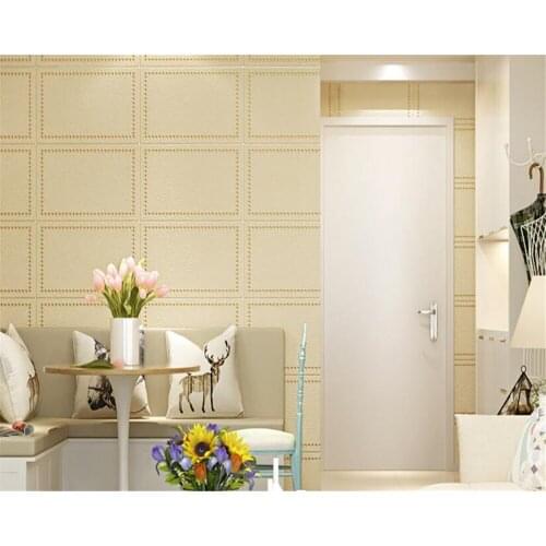 Beibehang Simple modern checkered horizontal stripes wallpaper Soft pack nonwoven papier peint wall paper living room background