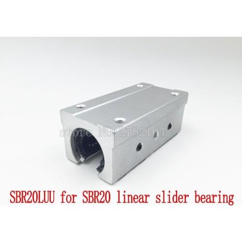 SBR20LUU aluminum block 20mm Linear motion ball bearing slide block match use SBR20 20mm linear guide rail 1pcs
