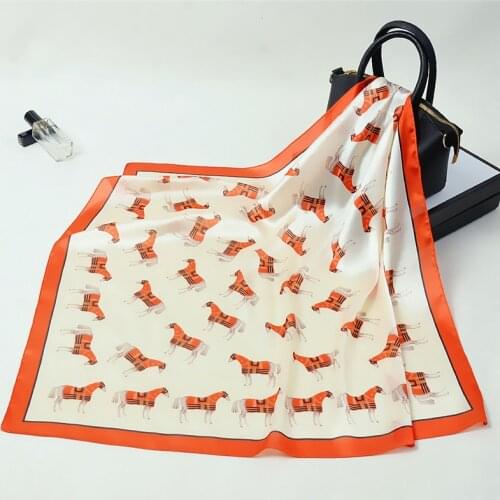 Luxury Brand Silk Scarf Ladies Small Square Scarf Fashion Womens Hair Band Bandana Handkerchief Neck Scarf Shawl R32