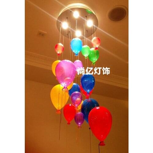 Modern colorful glass ballon multicolour glass pendant light for children room lamp diameter 40 cm