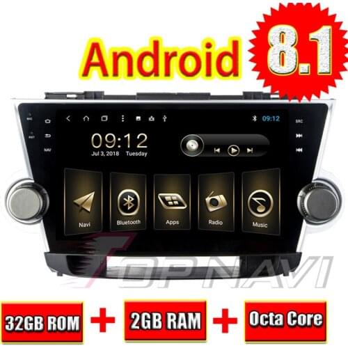Car PC Stereo Players for Toyota Highlander 2008 Android 8.1 10.1'' Topnavi Photo Viewer Automotive GPS Navigation Multimedia PC