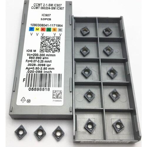 Cemented carbide CCMT060204 CCMT060208 SM IC907 IC908 turning insert internal cutting tool CNC lathe tool milling cutter