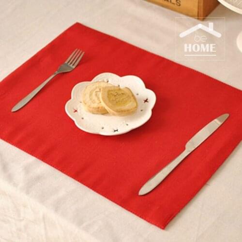 Be Home High Quality Europe Style solid color Cotton and Linen decorative placemat wedding