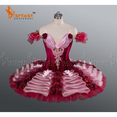 Adult Professional Ballet Tutus BT628 Women Red Velvet Classical Ballet Tutu Costumes Burgundy YAGP Ballet Tutu Stage Costume