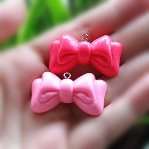 Jewelry Materials For DIY Phone Decoration 16pcs Resin Charms Necklace Pendant Lovely Bow