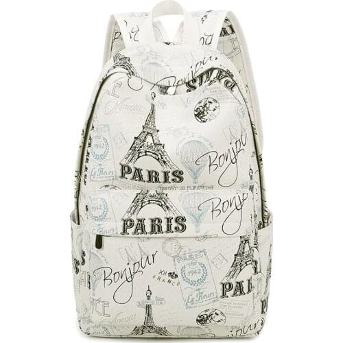 Fashion printing fresh ladies laptop backpack for women High quality canvas school bag for teenagers girls mochila feminina