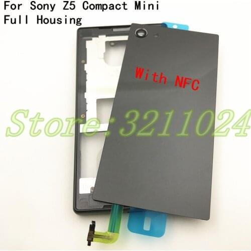 Original Full Housing LCD Panel Middle Frame For Sony Xperia Z5 Compact E5803 E5823 Battery door Cover Side Button With Logo