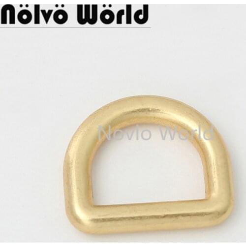 10-50 pieces 3 size 10mm 12mm 16mm Satin gold color cast solid D-ring,welded durable D ring bag parts metal accessories