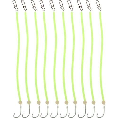 10pcs Ready Made Carp Fishing Rigs with Snap & Luminous Rig Tube Hook Bead