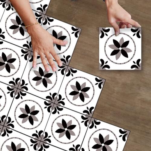 10Pcs Bathroom Kitchen Bedroom Floor Stickers Self-Adhesive Wear-Resistant Waterproof Non-Slip Stickers Toilet Tile Stickers
