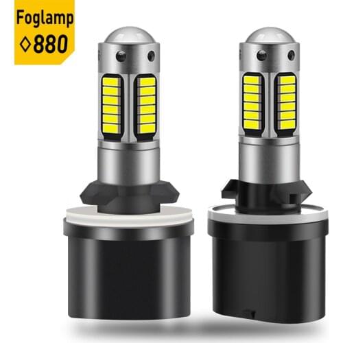 2Pcs H27 880 881 H3 H1 LED Fog Lights H27W/2 H27W2 Car Light Bulbs 4014 30SMD Auto Drving Fog Lamp DRL White 6000k DC12V