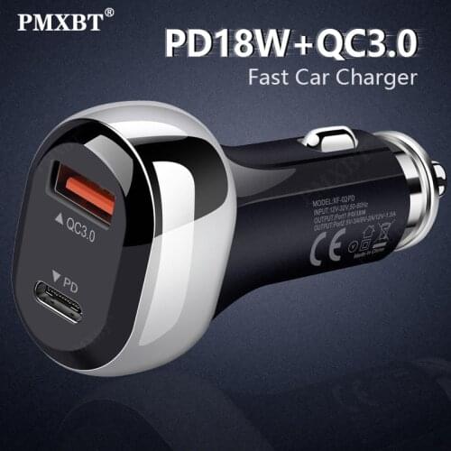 36W QC PD 4.0 3.0 Quick Charge Car Charger For iPhone 12 11 Pro Max Mini Xiaomi Huawei Samsung S10 S9 Fast Charging Type C USB