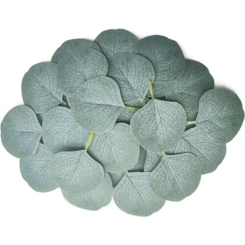 50pcs Green Artificial Leaves Large Eucalyptus Leaf Plants Wedding Decoration Fake Plants For Home Garden Party Decor