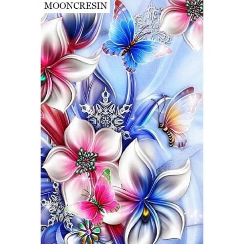 5D Diy Diamond Painting Mosaic Flowers & Butterfly Full Square Crystal Living Room Decoration Diamond Embroidery Cross Stitch