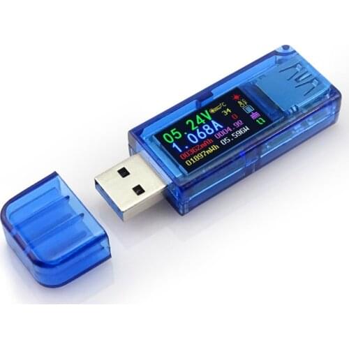 AT34 USB3.0 IPS HD Color Screen USB Tester Voltage Current Capacity Energy Power Equivalent Impedance Temperature Tester