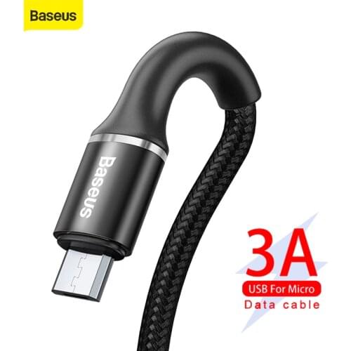 Baseus Micro USB Cable 3A Fast Charging Android Mobile Phone Data Cable Micro Charger 1m 2m Charging Wire Cord With LED cable