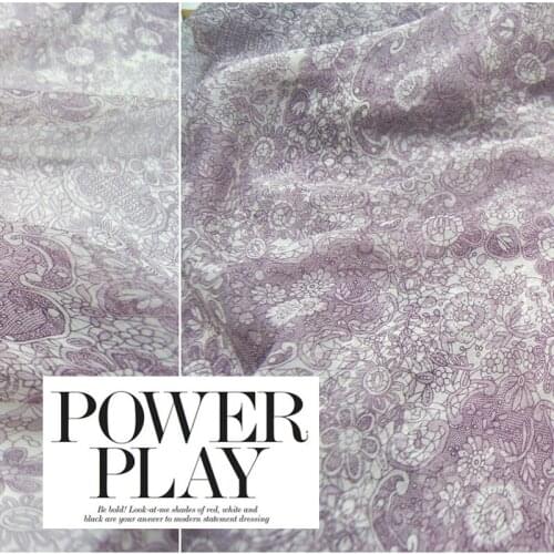 White with purple flowers wide silk arranges pirn fold 100% mulberry silk fabrics fabrics