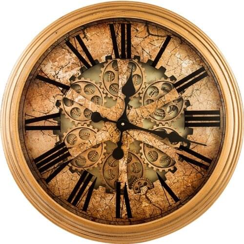 Nordic Retro Large Wall Clock Gold Silent Watches Kitchen Vintage Clocks Wall Home Decoration Living Room Zegar Scienny Gift