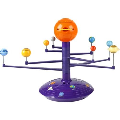 Large Solar System Model Kit with 4 Speed Motor HD Planetarium Projector 8 Painted Planets On STEM DIY Project for Space Toys