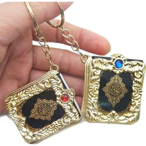 Koran Keychain Key Chains Muslim Islamic Mini Ark Quran Book Anime Key Ring Religious Jewelry
