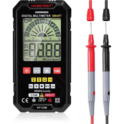 HT125B Digital Multimeter 4000 Counts with NCV Direct Current AC Voltage Resistance Frequency Diode Capacitance Testing Tools
