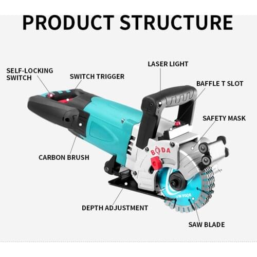 CW7-125B Slotting Machine 220V One-Time Forming Dust-Free Hydropower Cutting Machine High-Power Automatic Wall Trunking Cutting