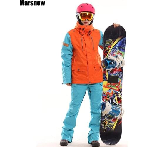 Dropshipping new Russian -20 to -30 ski jackets and pant waterproof windproof outdoor wear ski sets winter snow suit for women