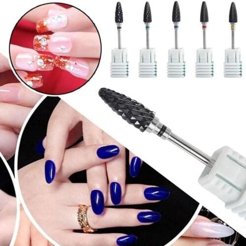 Electric Pedicure Cuticle With Burr Nail Drill Bit Coated Carbide Grinder Milling Pedicure Nail Polishing Head Manicure Ceramic