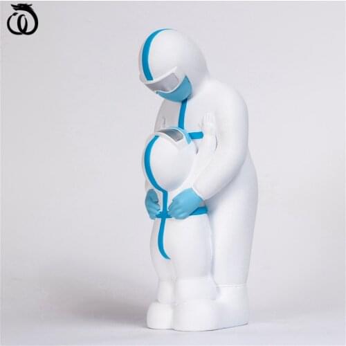 WU CHEN LONG Simple Doctor Nurse Art Sculpture White Angel Figure Figurines Resin Craft Creative Desktop Home Decorations R6175