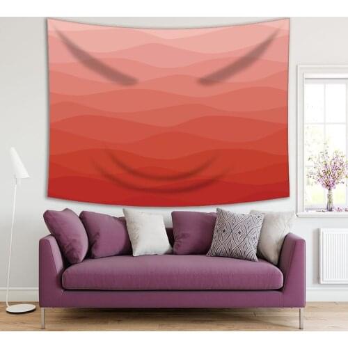Tapestry Wavy Ombre Color Waves Geometric Pattern Graphic Design Stylish Decorative Pink Red Artwork Print