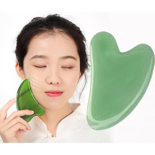 Guasha Stone Board Face Slimming Body Relaxation Heart-Shaped Body Massage Synthetic Face Massage Scraper Board for Unisex