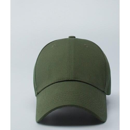 Army Green Baseball Hat Women Outdoors Sun Hat Student Military Training Sport Hats Men Solid Color Big SizePeaked Cap 56-64cm