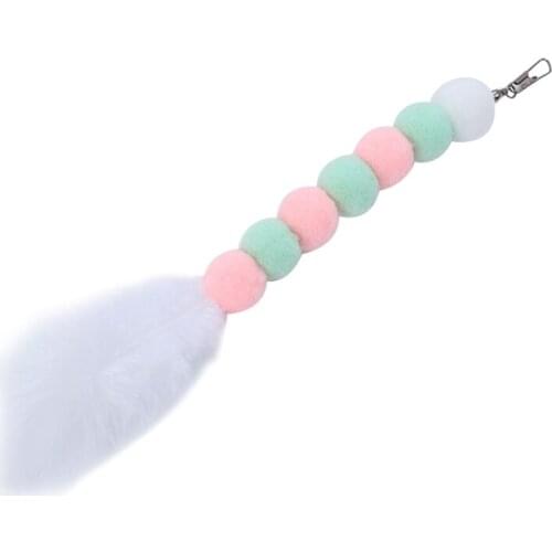 Cat Wand Refill Multicolor Kitten Stick Replacement Supplies Fake Feather Cat Interactive Toy Cute DIY Cat Teaser Attachment