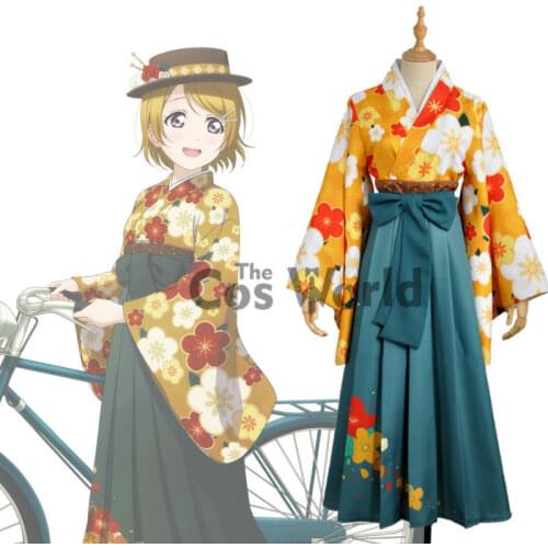 LoveLive! Love Live Koizumi Hanayo Flower Tops Kimono Yukata Dress Uniform Outfit Anime Cosplay Costumes