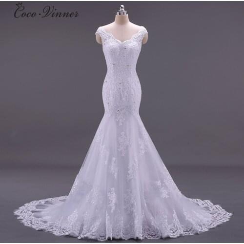 Sleeveless Illusion Mariage Lace Mermaid Wedding Dresses 2020 Custom Made Vestido De Noiva Vintage Mermaid Wedding Dress W0002