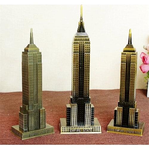 Empire State Building Model Bronze Crafts World Famous Architectural Vintage Home Decor Collections Creative Gift Kids Toys