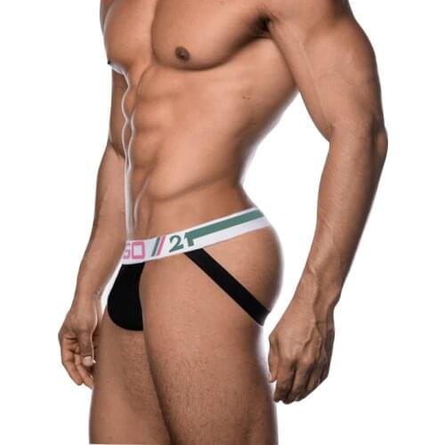 Men Bikini G String Panties Mens Thong Gay Underwear Jockstrap Tanga Hombre Cotton U Pouch Sexy Underpants Male Sex Lingerie