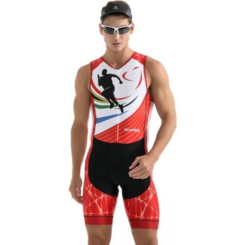Men Cycling Triathlon Suit sleeveless Bicycle Skinsuit Dress Male jumpsuit Bike Jersey Mallot Clothes Clothing Set Uniform Wear