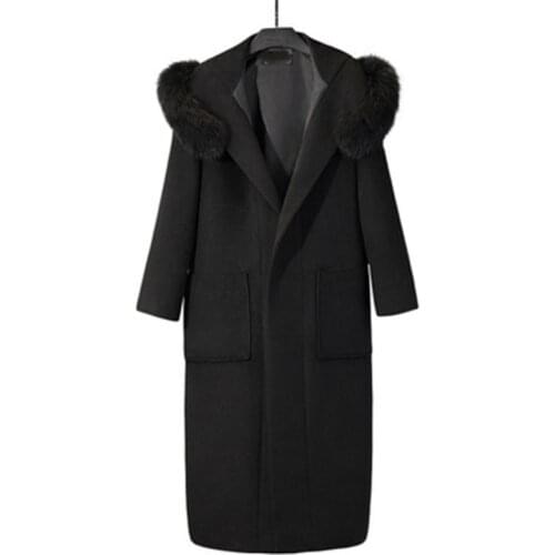 2021 New Womens Wool Coats Spring Autumn Overcoats Winter Thick Warm Female Long Coats Trendy Plus Size Lady Windbreaker M91