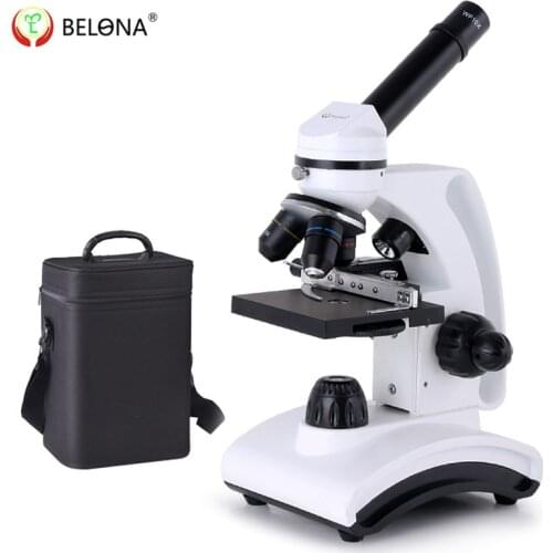 BELONA Professional Biological Microscope 40-1600X Up and Down LED Students Educational Science Lab Monocular Microscope Metal