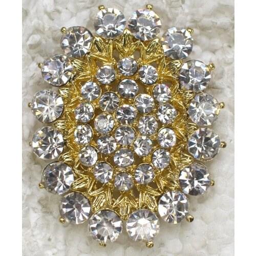 Clear Rhinestone Flower Pin brooches Wedding party C773 A2