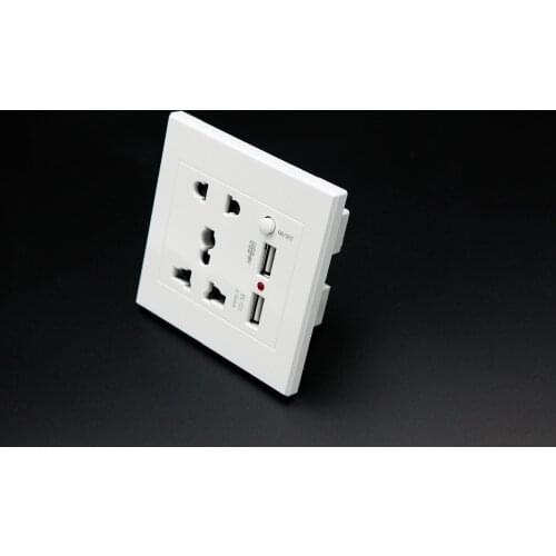 AC 110-250V 13A USB Wall Socket Universal Wall Socket Panel With 2 USB Port Plug Charger Switch Power Outlet EU US UK AU