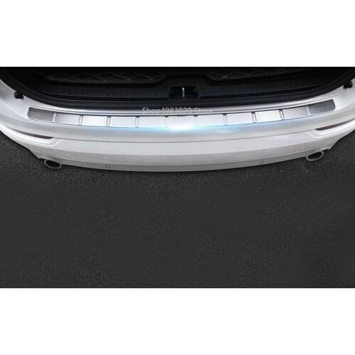 Car Styling Outer Rear Trunk Boot Bumper Guard Plate Molding Trim Steel 1pcs For Volvo XC90 2nd Gen 2015-2018