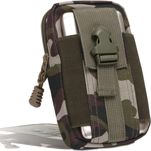 1000D Tactical Molle Pouch Belt Waist Bag Military Camouflage Pouch EDC Utility Tool Bag Mobile Phone Pack with Carabiner